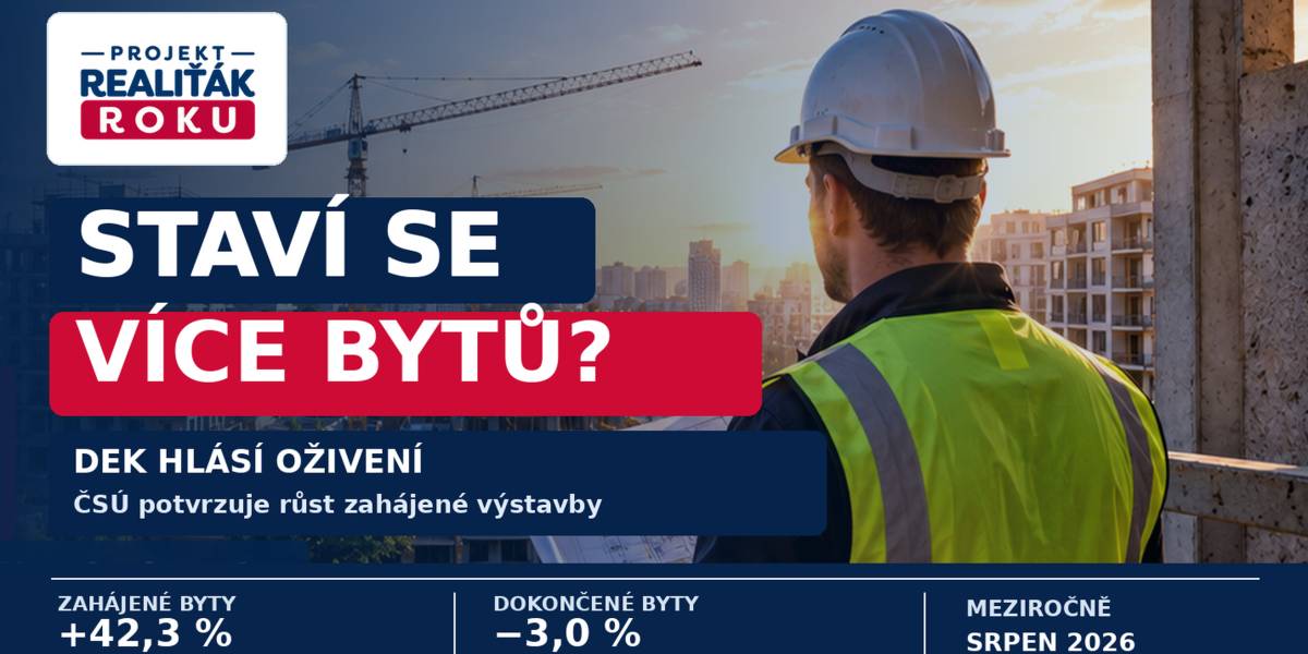 Stavebniny DEK hlásí návrat developerů. ČSÚ potvrzuje více zahájených bytů, dokončování ale zatím zaostává