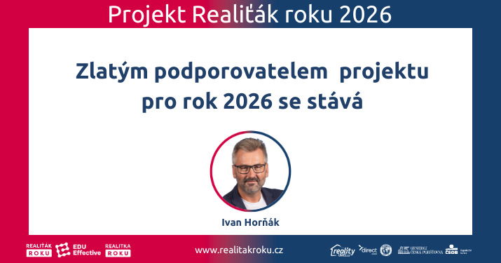 Ivan Horňák výrazně posiluje podporu Realiťáka roku: pro ročník 2026 je zlatým podporovatelem