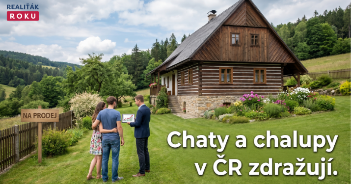 Chaty a chalupy k prodeji: rekreační nemovitosti v ČR za tři roky zdražily o 31,4 %, nejrychleji rostl Olomoucký kraj