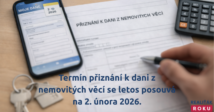 Termín přiznání k dani z nemovitých věcí se letos posouvá na 2. února 2026. Koho se týká a jak vše vyřídit bez chyb
