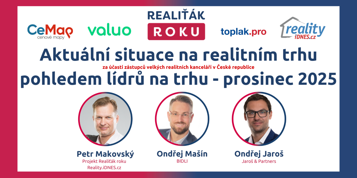 Analýza vývoje realitního trhu – prosinec 2025: Zdravá stabilizace, boj o pozemky a návrat investorů