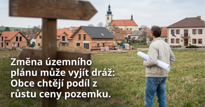 Změna druhu pozemku bude nejspíš dražší: obce mají získat podíl na zhodnocení území a vlastníci si připlatí