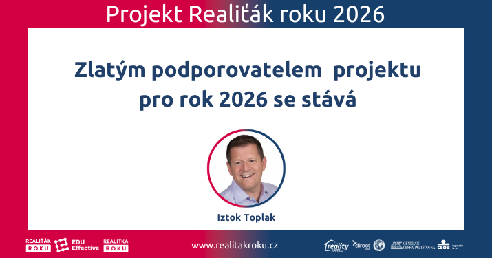 Iztok Toplak pokračuje s Realiťákem roku: pro ročník 2026 zůstává zlatým podporovatelem