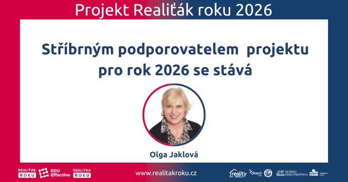 Olga Jaklová pokračuje s projektem Realiťák roku: pro ročník 2026 zůstává stříbrnou podporovatelkou