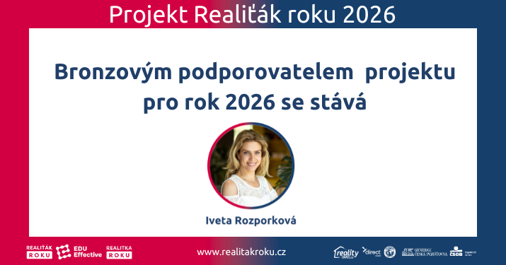 Iveta Rozporková pokračuje s projektem Realiťák roku: pro ročník 2026 zůstává bronzovou podporovatelkou