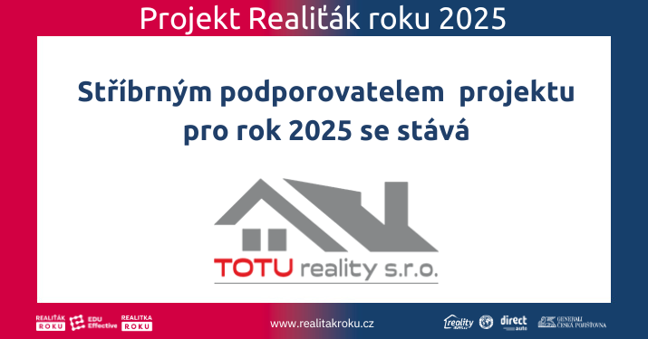 TOTU reality se stala stříbrným podporovatelem projektu Realiťák roku 2025