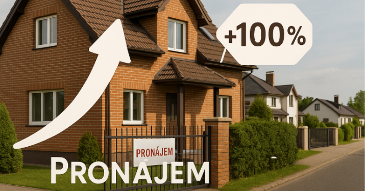 Kdo si dnes pronajme dům? Ceny nájmů rodinných domů vystřelily až dvojnásobně – i když jsou nabídky stále vzácné