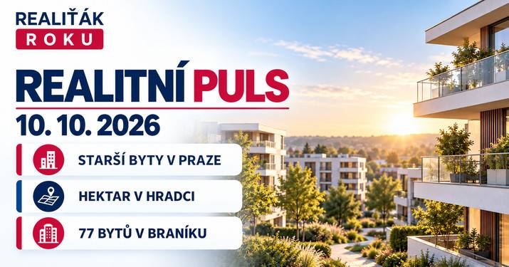 Realitní puls 10. 10. 2026: Starší byty v Praze pod tlakem, single dá za hypotéku až 76 % příjmu