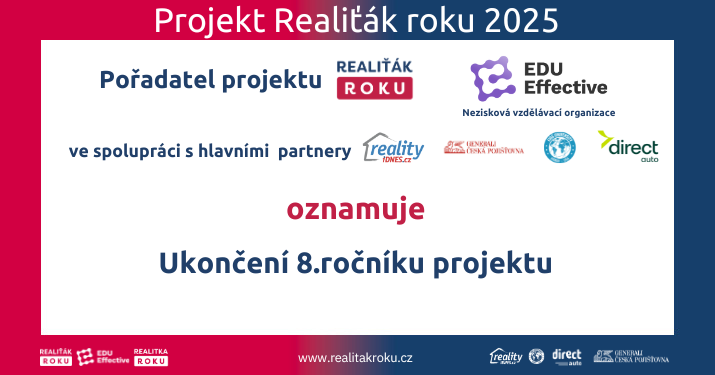 8. ročník projektu Realiťák roku je u konce. Slavnostní vyhlášení výsledků proběhne 12. 1. 2026 – a hlasování pro 9. ročník už běží
