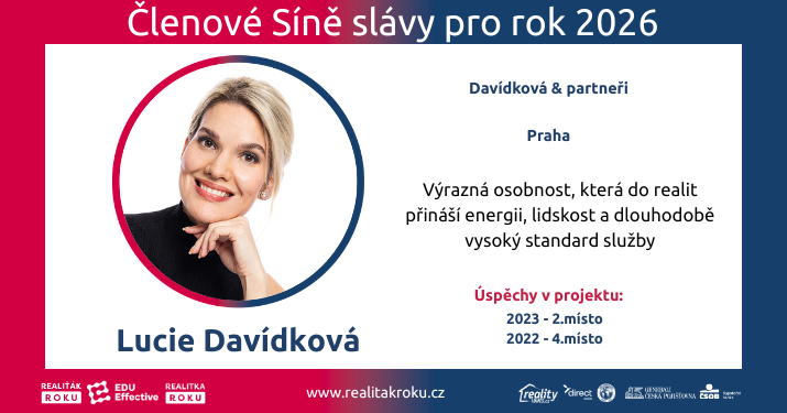 Lucie Davídková se stává zlatou podporovatelkou projektu Realiťák roku. Pro rok 2026 vstupuje do Síně slávy a volí roli ambasadorky