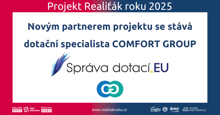 Novým partnerem projektu Realiťák roku 2025 je společnost COMFORT GROUP – specialisté na dotace
