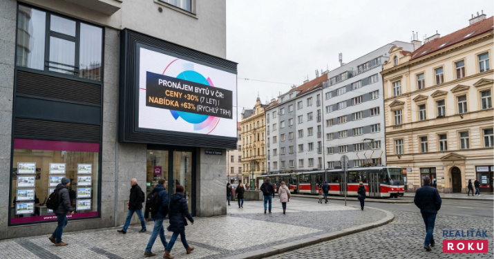 Pronájem bytů v ČR za 7 let: cena +30 % na 317 Kč/m². Nabídka narostla o 63 % a trh zůstává rychlý