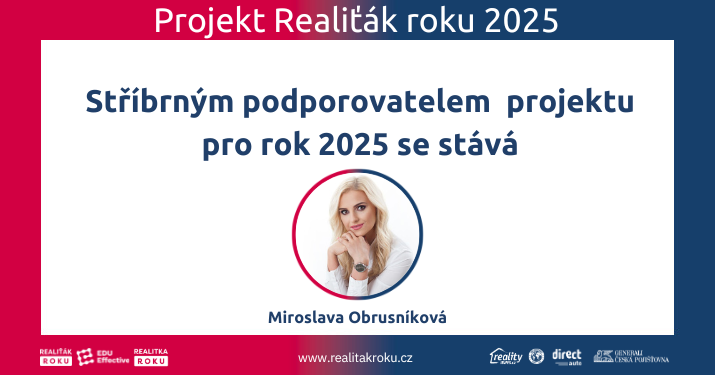 Miroslava Obrusníková se stala stříbrnou podporovatelkou projektu Realiťák roku 2025