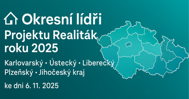 Okresní lídři (TOP3) Projektu Realiťák roku 2025: Karlovarský, Ústecký, Liberecký, Plzeňský a Jihočeský kraj ke dni 6.11.2025