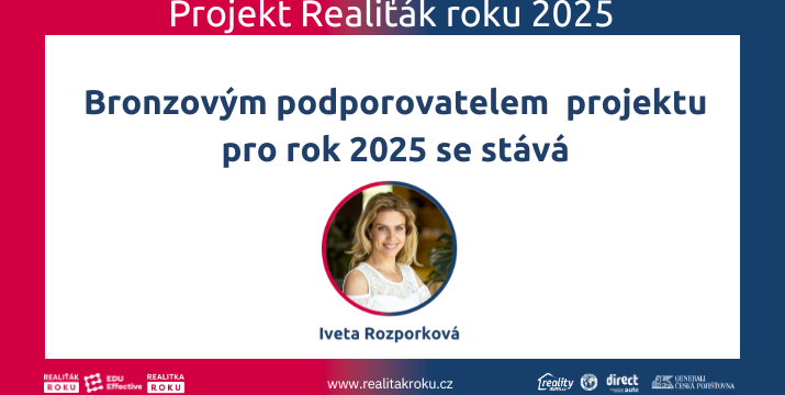 Iveta Rozporková se stala bronzovou podporovatelkou projektu Realiťák roku 2025