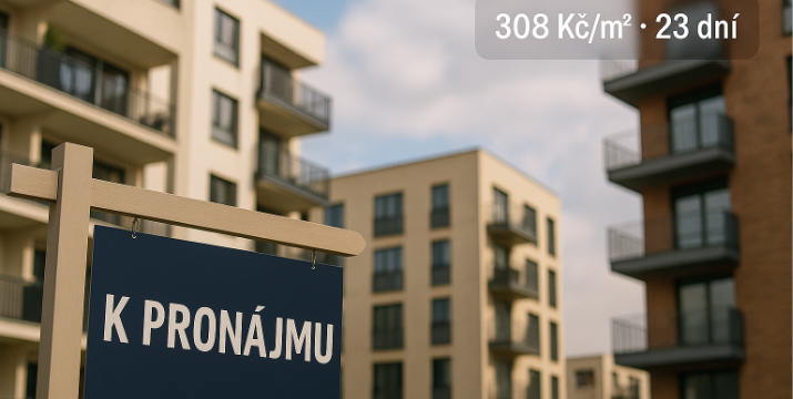 Nájmy zrychlily, ne zlevnily: 308 Kč/m² v říjnu 2025 a byty mizí za 23 dní