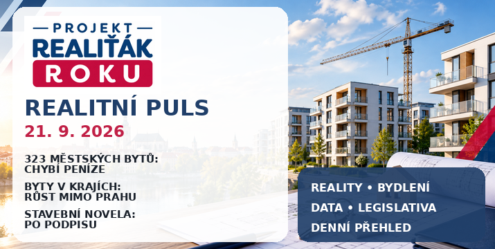 Realitní puls 21. 9. 2026: Regionální byty rychle zdražují, Budějovicím chybí peníze na 323 bytů a stavební novela čeká na další krok