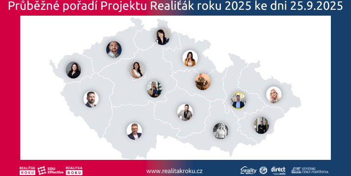 Projekt Realiťák roku 2025: 14 krajských lídrů (stav k 25.9.2025)