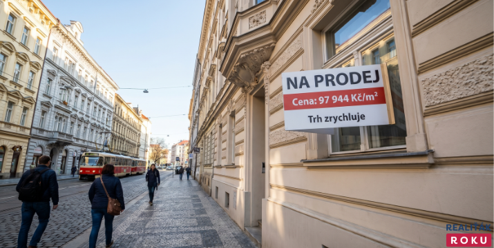 Byty k prodeji v ČR za posledních 5 let: cena vzrostla na 97 944 Kč/m², trh se proti loňsku výrazně zrychlil