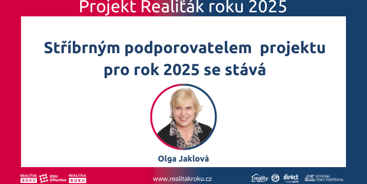 Olga Jaklová se stala stříbrnou podporovatelkou projektu Realiťák roku 2025