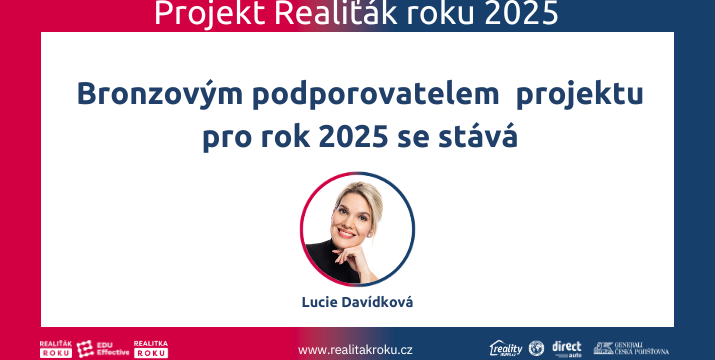 Lucie Davídková se stala bronzovou podporovatelkou projektu Realiťák roku 2025