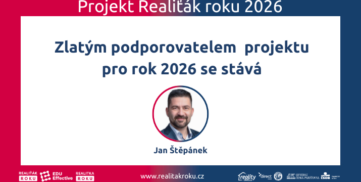 Jan Štěpánek se stal zlatým podporovatelem projektu Realiťák roku 2026