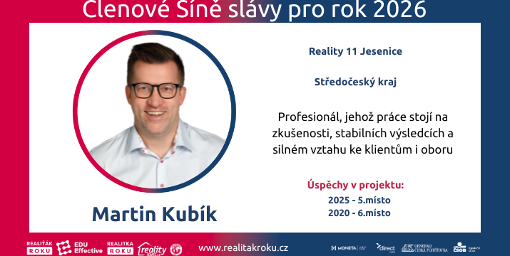 Martin Kubík se stal zlatým podporovatelem projektu Realiťák roku 2026. V Síni slávy volí cestu aktivního soutěžícího