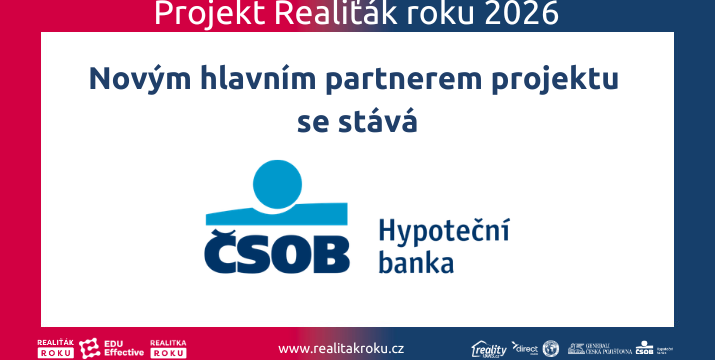ČSOB Hypoteční banka se stala jedním z hlavních partnerů projektu Realiťák roku
