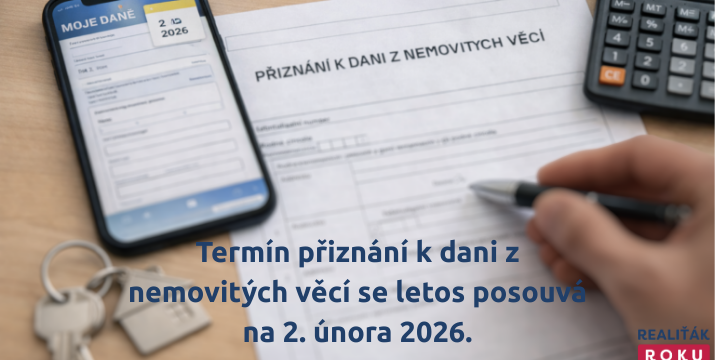 Termín přiznání k dani z nemovitých věcí se letos posouvá na 2. února 2026. Koho se týká a jak vše vyřídit bez chyb