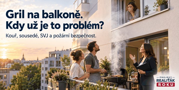 Gril na balkoně: kdy už kouř vadí sousedům a co může řešit SVJ