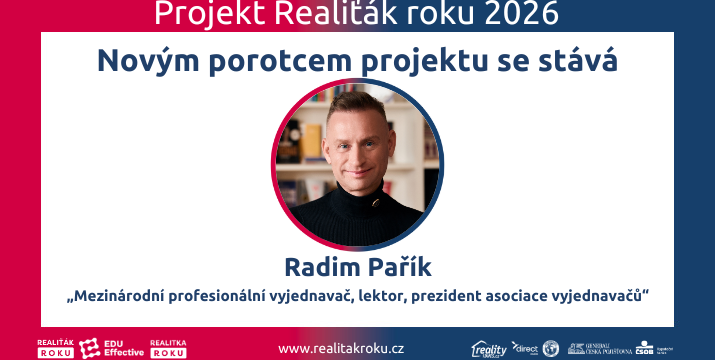 Nový porotce projektu Realiťák roku pro rok 2026: Radim Pařík posiluje odbornou porotu