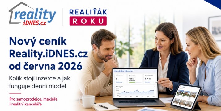 Nový ceník Reality.iDNES.cz od června 2026: kolik stojí inzerce a jak funguje denní model
