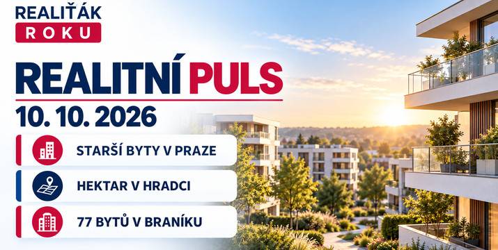 Realitní puls 10. 10. 2026: Starší byty v Praze pod tlakem, single dá za hypotéku až 76 % příjmu