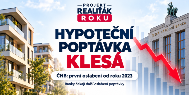Hypoteční poptávka poprvé od roku 2023 klesla. ČNB čeká další oslabení. Co to znamená pro ceny bytů?