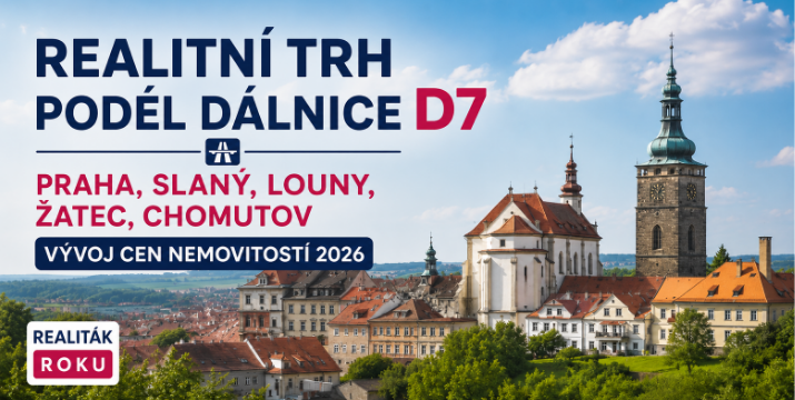 D7 přepisuje realitní mapu severozápadně od Prahy. Slaný, Louny, Žatec i Chomutov ukazují, jak dostupnější bydlení zrychluje trh
