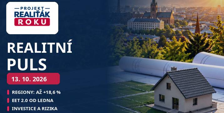 Realitní puls 13. 10. 2026: Vysočina vede v růstu cen bytů, EET mění platby a realitní investice nesou rizika