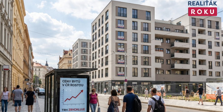 Byty k prodeji za poslední 3 roky: cena v ČR vzrostla na 97 853 Kč/m², nabídka meziročně stoupla a trh výrazně zrychlil