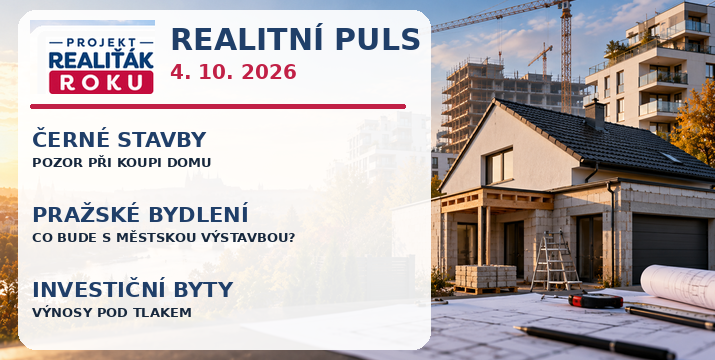 Realitní puls 4. 10. 2026: Pozor na černé stavby při koupi domu. Praha řeší budoucnost městského bydlení
