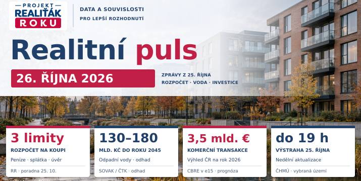 Realitní puls 26. 10. 2026: Limit hypotéky není rozpočet, u domu prověřte i vodu