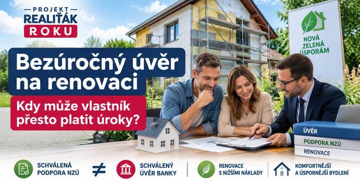 Bezúročný úvěr na renovaci: kdy může vlastník přesto doplácet úroky?