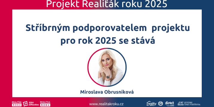 Miroslava Obrusníková se stala stříbrnou podporovatelkou projektu Realiťák roku 2025