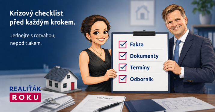 Krizov&yacute; realitn&iacute; checklist pro rozvod, dědictv&iacute;, exekuci, vady nemovitosti a probl&eacute;my s hypot&eacute;kou.