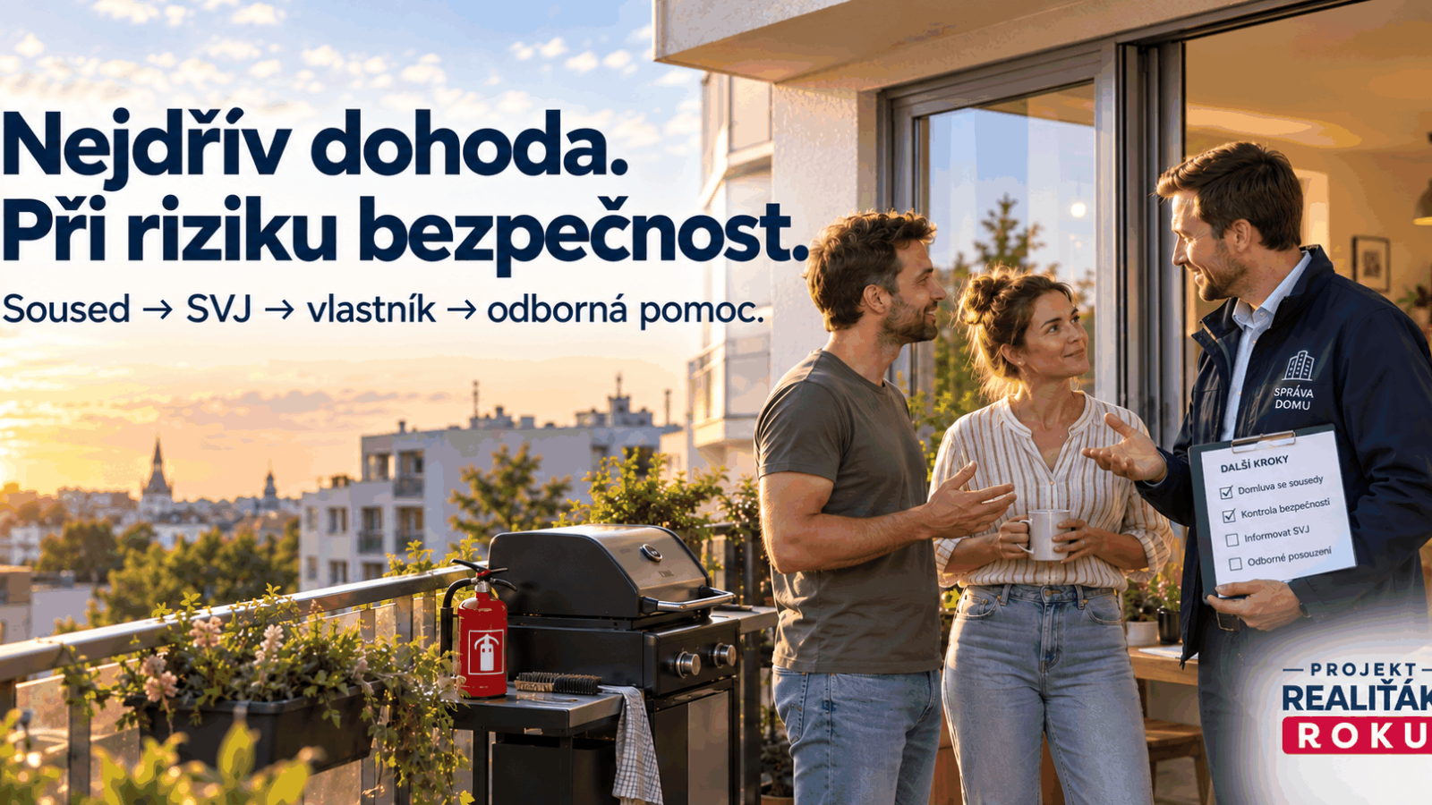 Výbor SVJ a obyvatelé domu společně řeší pravidla grilování, požární bezpečnost a opakované stížnosti na kouř