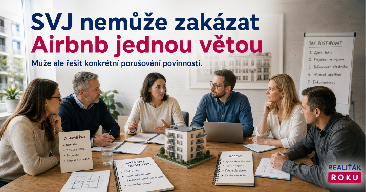 Výbor SVJ a obyvatelé domu připravují postup od evidence incidentů přes vlastníka a SVJ až po úřad a právní řešení.