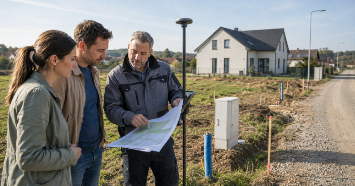 Technické prověření stavebního pozemku, přístupu, sítí a hranic parcely před koupí.