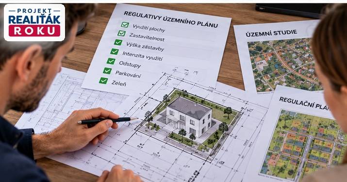 Projektant porovn&aacute;v&aacute; z&aacute;měr rodinn&eacute;ho domu s regulativy &uacute;zemn&iacute;ho pl&aacute;nu