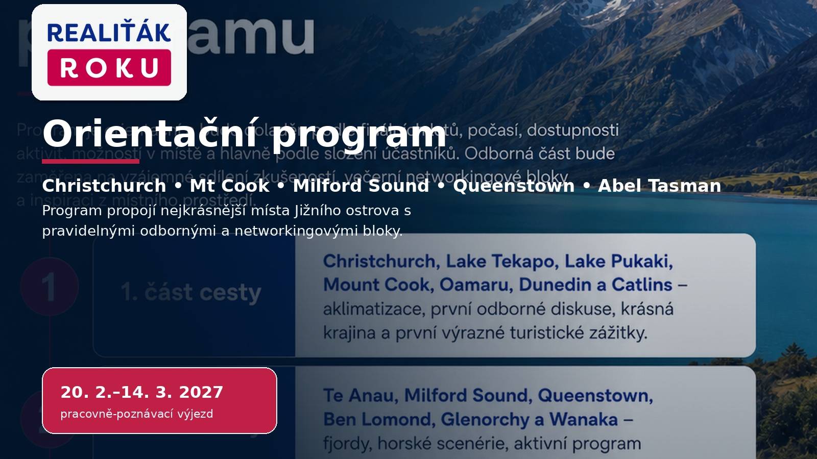 Orientačn&iacute; program Nov&yacute; Z&eacute;land 2027