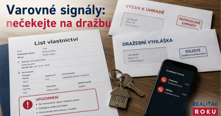 Varovné signály exekuce u nemovitosti na listu vlastnictví a v dokumentech.