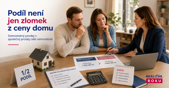 Srovn&aacute;n&iacute; samostatn&eacute;ho prodeje spoluvlastnick&eacute;ho pod&iacute;lu a společn&eacute;ho prodeje cel&eacute; nemovitosti.