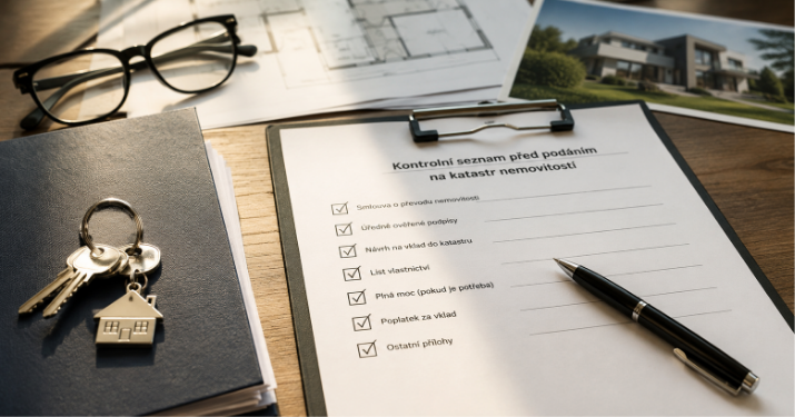 Checklist ke kontrole dokumentů před podáním návrhu na vklad do katastru nemovitostí.